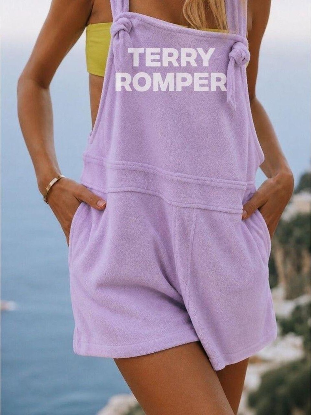 M/L Daily Drills Terry Cloth Romper 💜